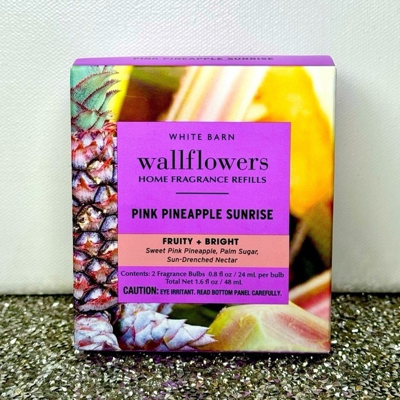 Bath & Body Works Wallflowers Pink Pineapple Sunrise 2 Pack Refills Nwt - Picture 2 of 3